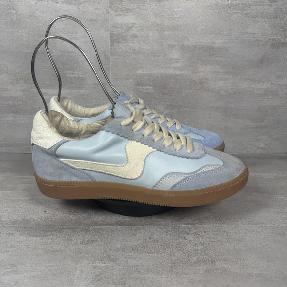 Dolce Vita Shoes Womens Size 6 Blue Suede Leather Gum Sole Retro Low-Top Sneaker - Picture 1 of 8